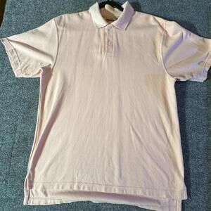 L.L.Bean Men's Polo Shirt - Medium - Soft Pink - Vintage - Made in USA